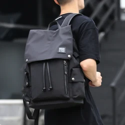 High Quality Waterproof Men USB Charging Simple Backpack Leisure 15.6inch Laptop Nylon Backpack for Male Sport Travel
