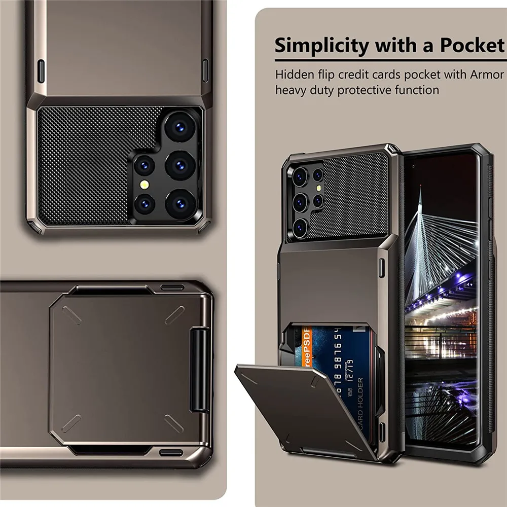 s23 ultra case Wallet 4-Card Slot Credit Case For Samsung Galaxy S23 Ultra Plus S23+ Card Holder Cover for Samsung S23 S 23 Plus 6