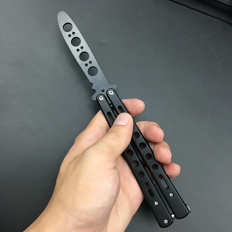 Portable Folding Knife Trainer Stainless Steel Pocket Practice Training Tool Outdoor Games Hand Movements