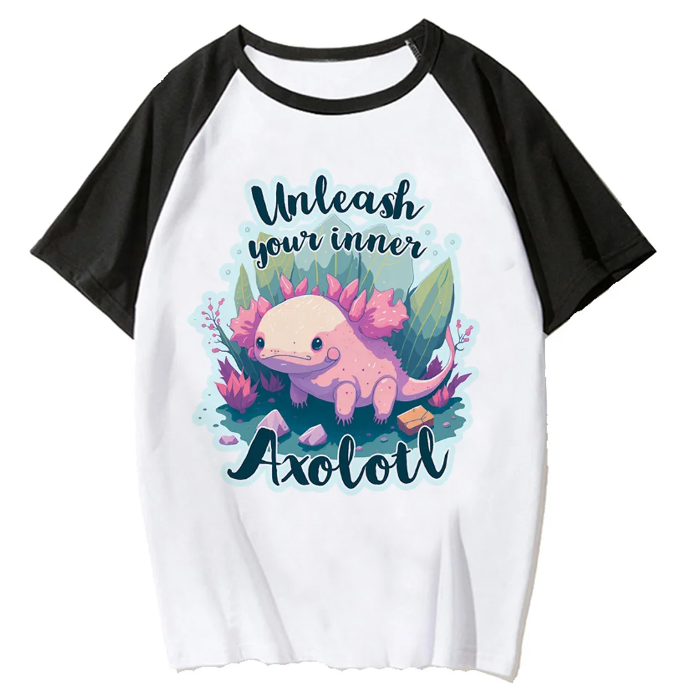 

Axolotl женская футболка Y2K дизайнерская женская футболка 2000s Дизайнерская одежда Харадзюку