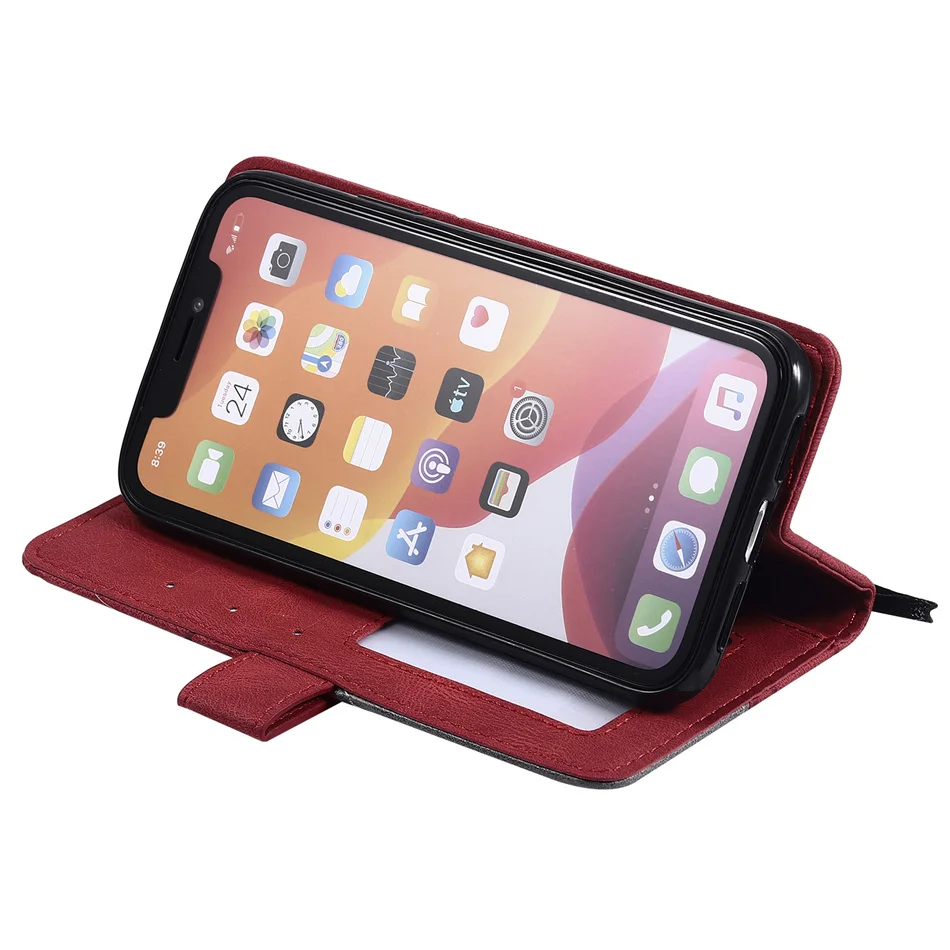Premium Book Style Leather Cover Case with Photo Frame and Card Storage Wallet