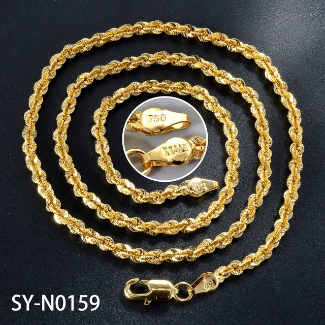 Fashion luxury Italy 750 18k gold plated Copper Link Chain