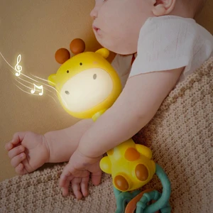 Musical Light Up Music Rattle Toy Teething Ring Sensory Montessori Education Chew Fine Motor Skills Toys for Infants