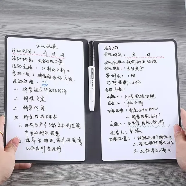 A5 재사용 가능한 화이트 보드 가죽 메모, 휴대용, 세련된 사무실 노트북