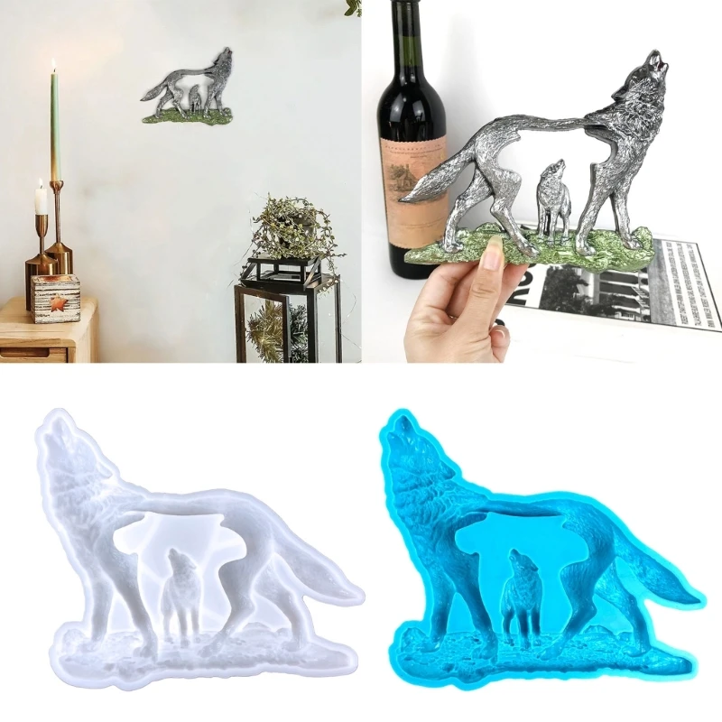 

Forest Wolf Resin Molds Wall Art Pendant Silicone Mold Epoxy Casting for Wall Art Animal Hangings Decoration Ornament R3MC