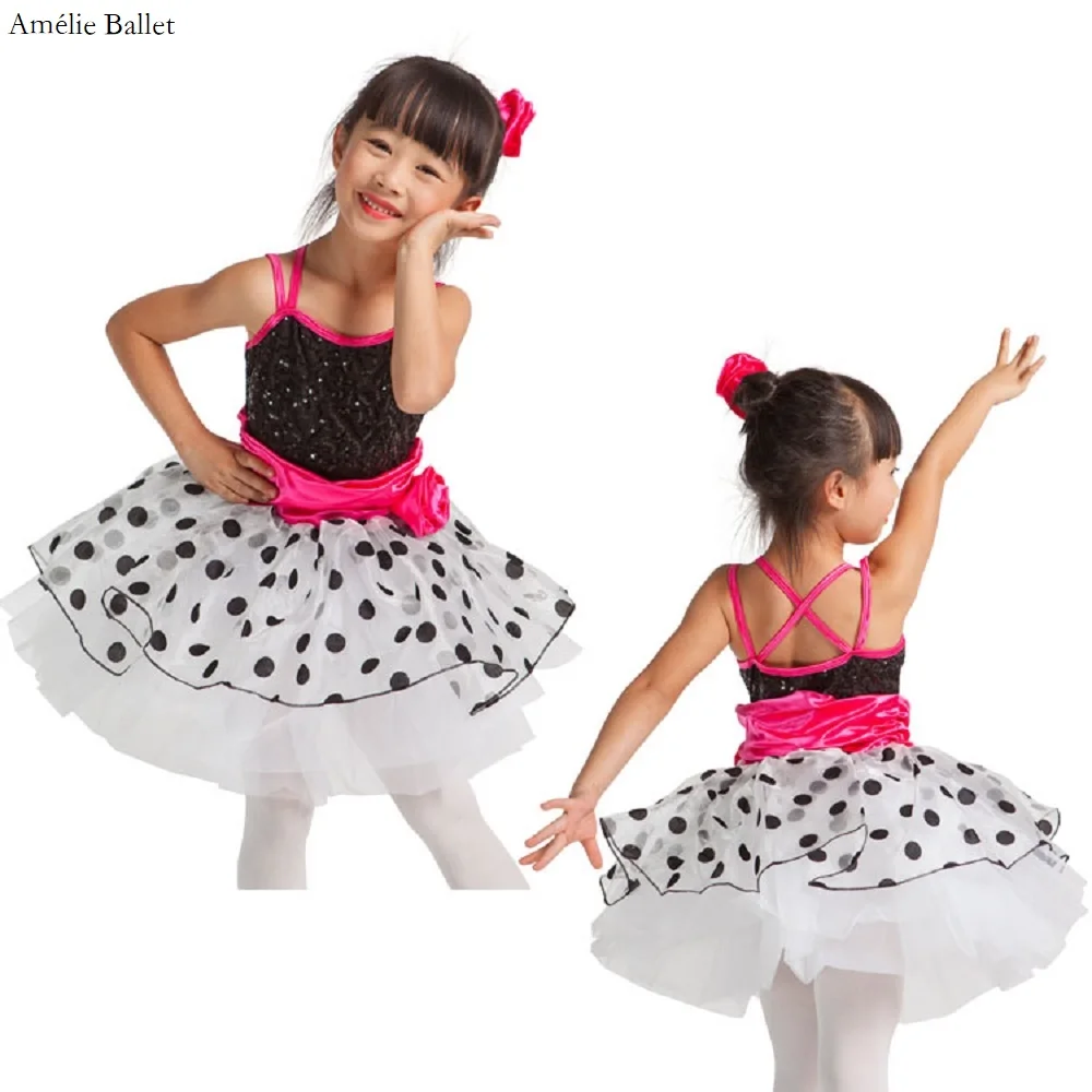 

15011 Black Sequin Spandex Bodice Ballet Dance Tutu for Little Ballerina Ballet Stage Performance Dance Wear Kids Ballet Costume