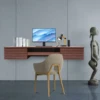 Floating Desk with Pull Out Drawer, Wall Mounted Laptop Computer Write Study Table Multifunctional Workstation Office Organizer 2