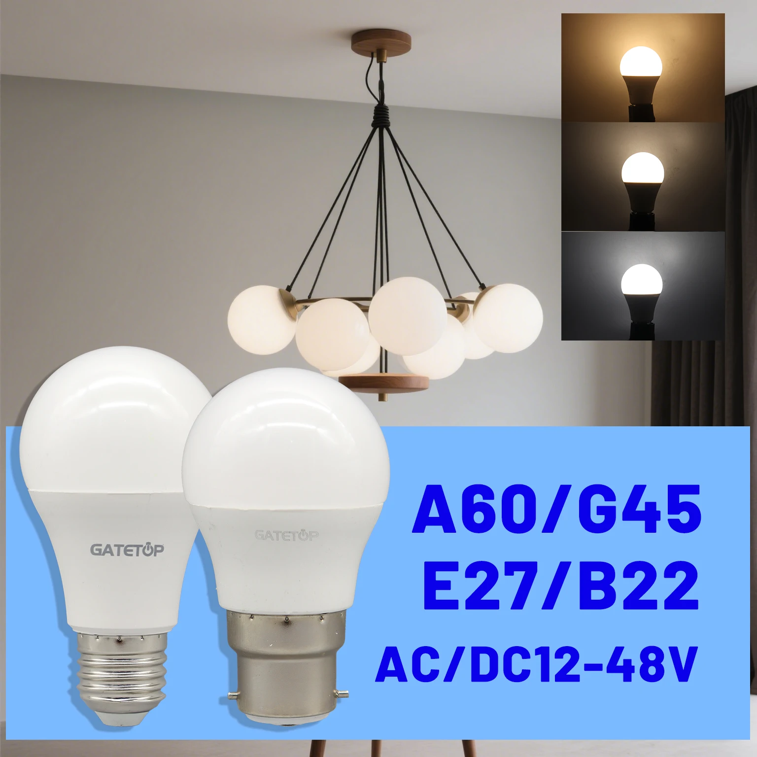 3개 LED 전구 조명 AC DC 12-48V 버블 볼 전구 E27 B22 3W 5W 1..