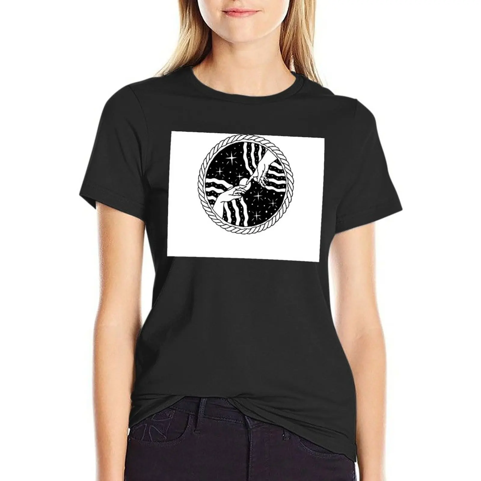 

interstellar meeting T-Shirt funny anime clothes white t-shirts for Women