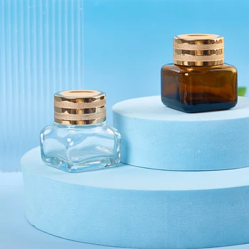 15g Empty Cream Jar Glass Eye Cream Bottle Brown Face Skin Care Mini Cosmetic Container Makeup Travel Portable - Thumbnail 2