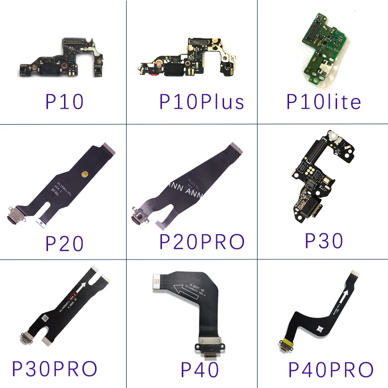 Оригинальная зарядная Плата USB для Huawei P10 P20 P30 P40 Pro Plus Lite E 2019, USB-порт для зарядки, Usb-разъем, гибкий кабель