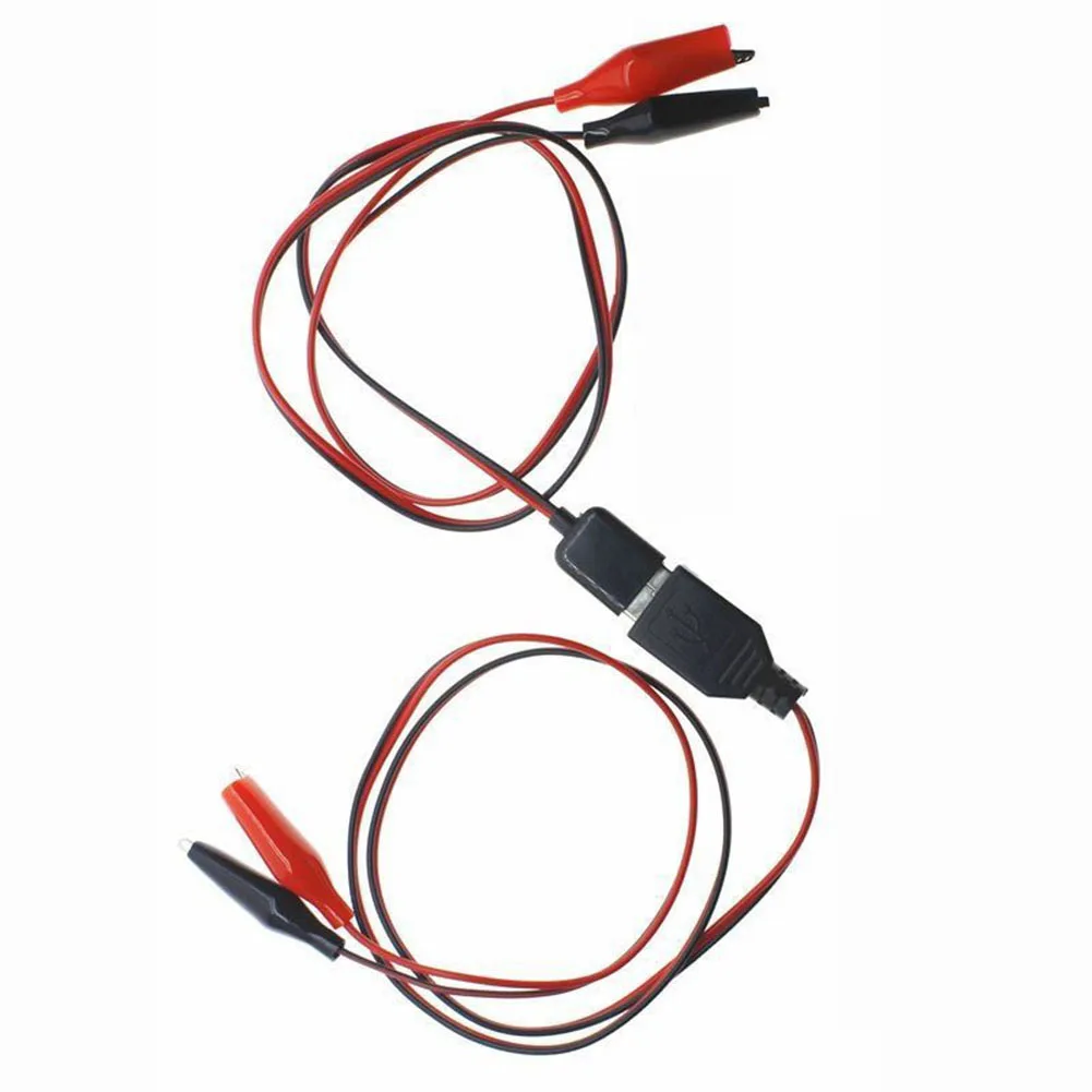 Alligator Test Clip USB Male To Female Connector Adapter Power Cord 60CM 3-5A 18AWG Power Cord Test Measurement
