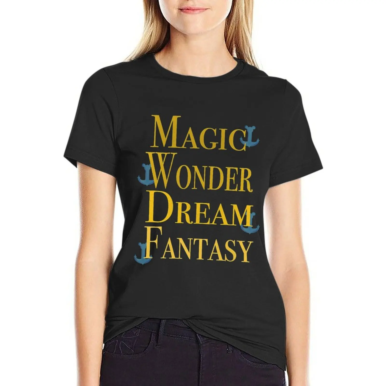 

Four Cruise Ships with Anchors T-Shirt female graphics summer top aesthetic clothes t-shirt dress for Women sexy
