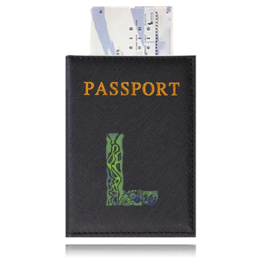 Waterproof Black Leather Passport Holder with Customizable Engraving