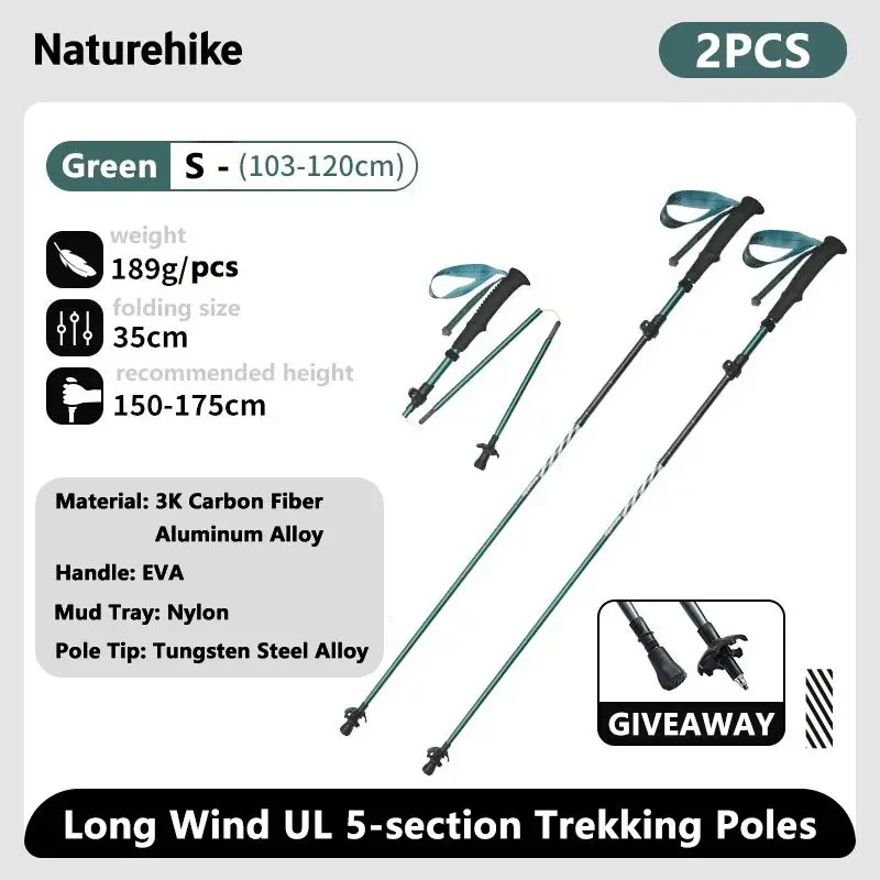 Naturehike Climbing Sticks Ultralight Outdoor Folding Trekking Poles Hiking Pole