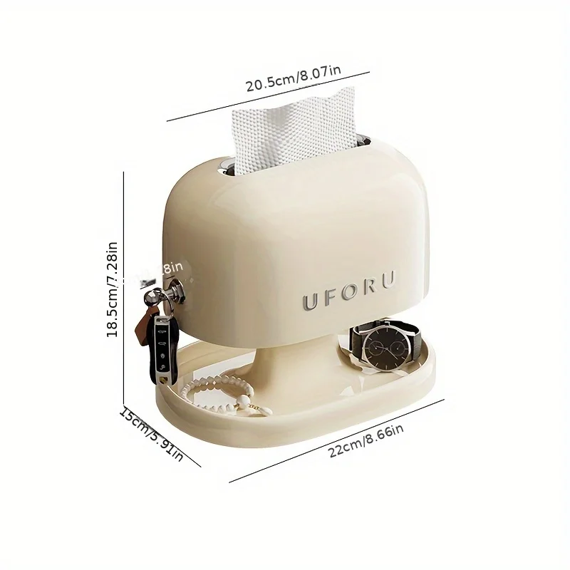 1pc Retro Tissue Box Double-layer Tissue Boxwith Storage Tray Jewelry Watch Organizer Home Living Room Desktop Napkin container 3