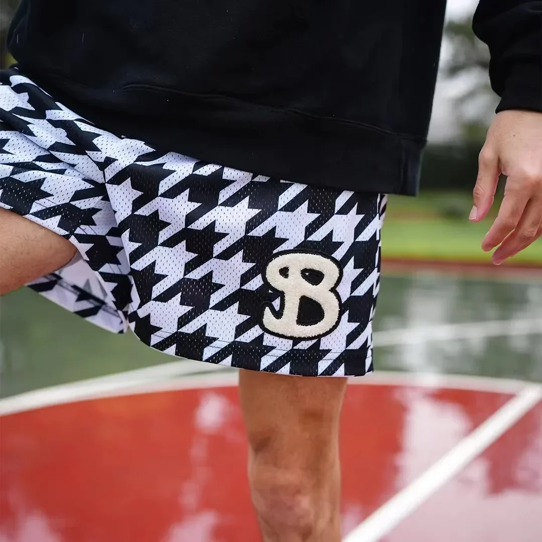 American Style Bktsqd Mesh Basketball Shorts For Men Quick Dry Sports Training Fitness Running Exercise Four Minute Shorts