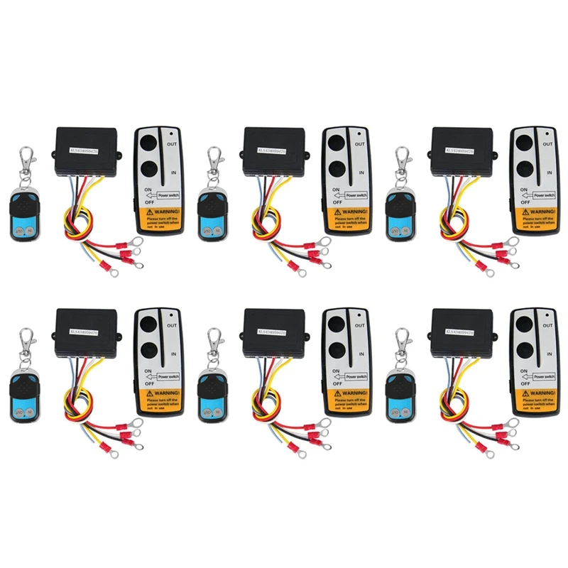 6x-12v-12volt-50ft-winch-wireless-remote-control-set-for-truck-jeep-atv-warn-ramsey