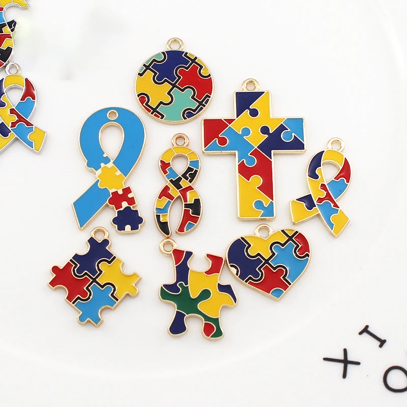 

2024 New Autism Puzzle Symbol Lapel Pin Resin Acrylic Brooches Lapel Pins Enamel Pins Gift For Women Men Girl