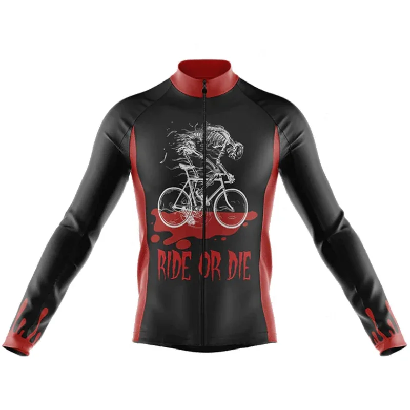 thumbnail image 1 of Maillot de ciclismo con estampado de calaveras para hombre, ropa de ciclismo de manga larga, uniforme de bicicleta de montaña, verano 2023, 1 of 4