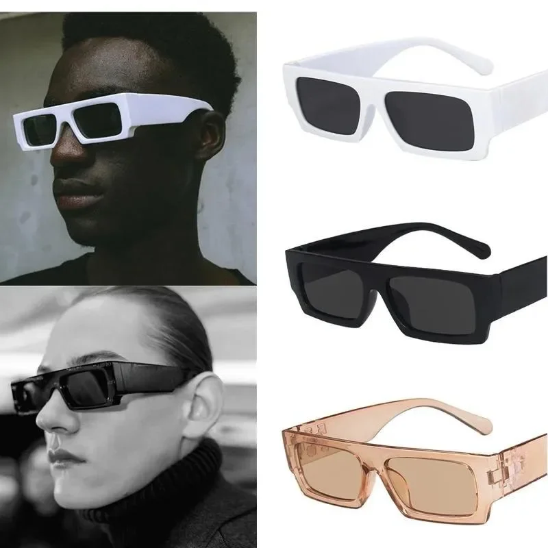 Vintage Sunglasses Polarized Sunglasses Fishing Sunglasses Cyberpunk Sunglasses Women's Hip-hop Square Men Hole Design White Blue UV Protection Eyewear