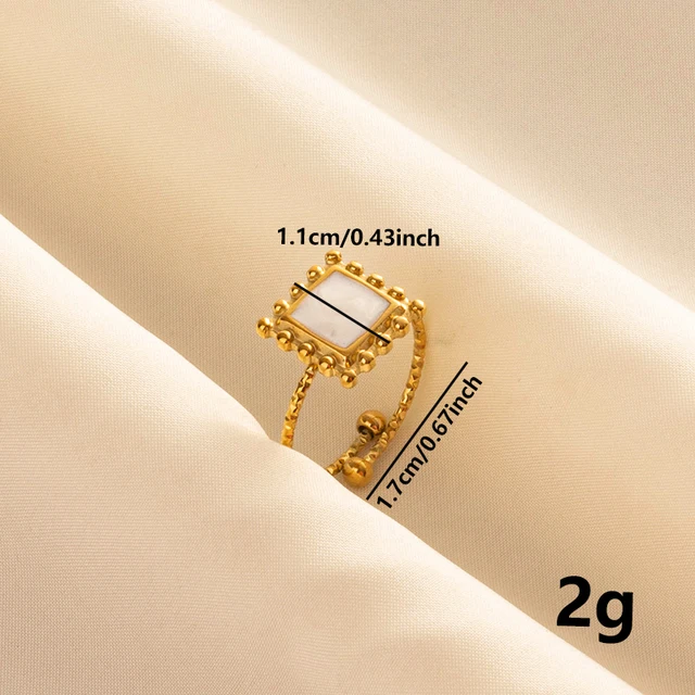 Bagues ouvertes bohème en émail blanc, couleur or, luxe, irrégulier, en acier inoxydable, réglable, bijoux de charme pour femmes, cadeaux