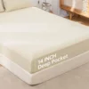 Simple&Opulence Linen Fitted Sheet (1 Piece) - 14 Inch Deep Pocket Mattress Cover Natural Flax Cotton Soft Breathable  Bedding 3