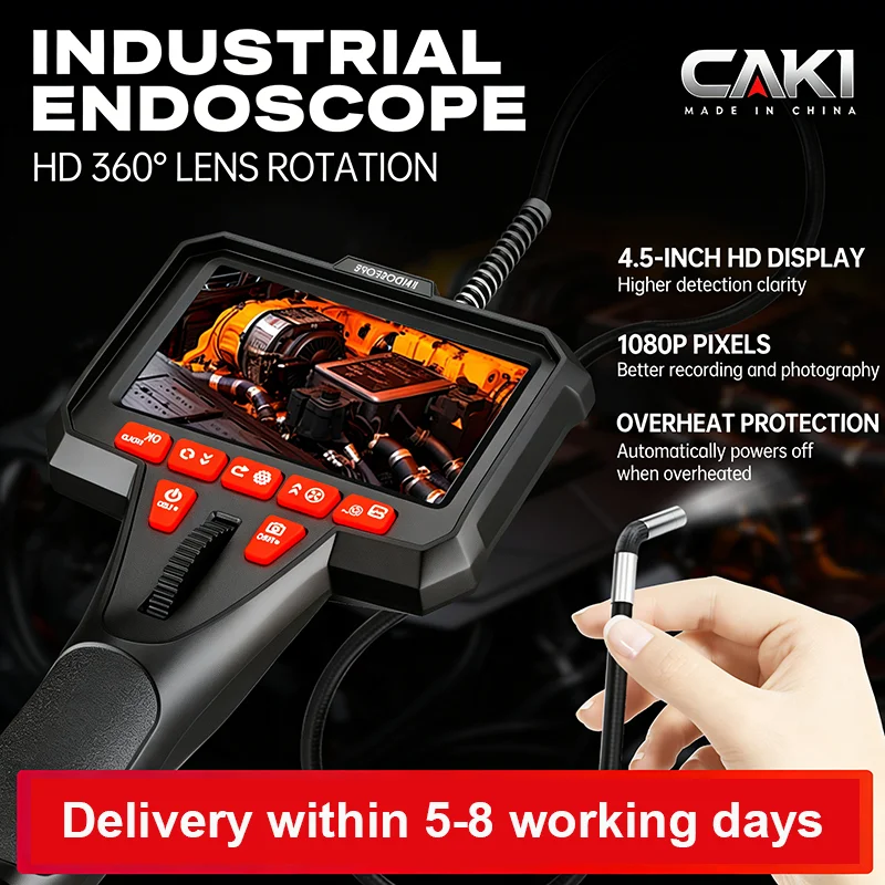 360도 회전식 내시경 1080P 6mm 4.5인치 LCD 모니터 산업용 검사 카메라 디젤 엔진 검사 파이프라인 항공