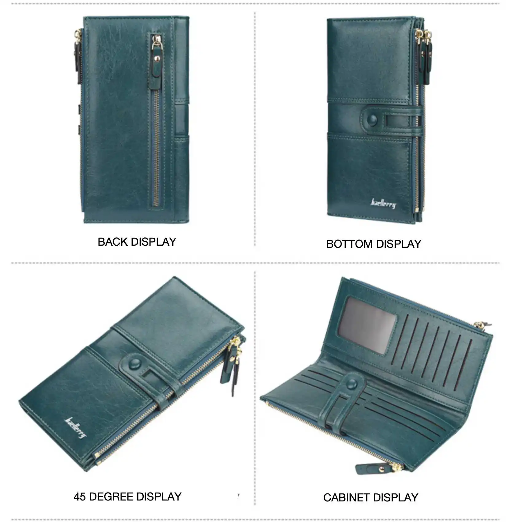 Leather Wallet Coin Purse Credit Card Holder Women Wallet Card Wallet Coin Purse Wallet Zipper Wallets Women Purse Women Coin Purse Large Capacity Double Zipper Buckle Long Leather Wallet for Women