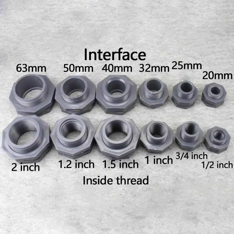 Fish Tank Bulkhead Pipe Joints Pvc  Fmale Thread Aquarium Water Inlet Outlet Connector Water Tank Drainage 1 Pcs