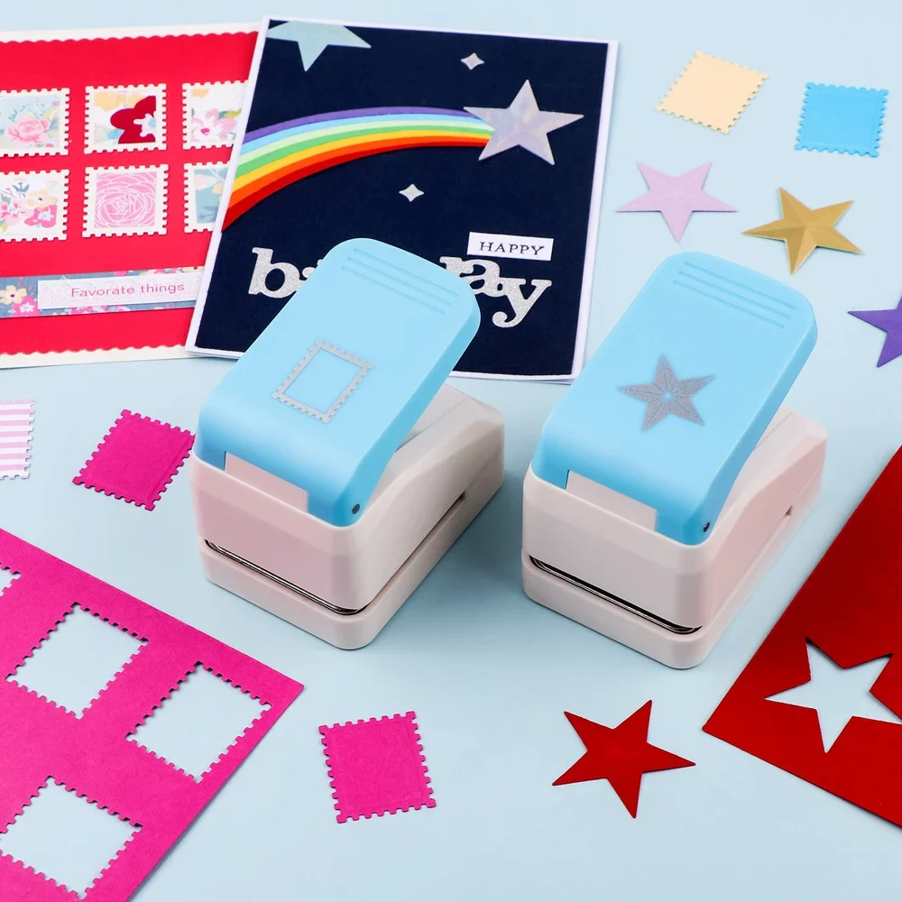 3D 스타/우표 엠보싱 펀치 - 스크랩북킹, 저널링, 종이 공예, DIY 카드 제작용 펀치 스코어 도구