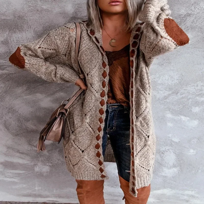 Womens oversized open voorkant grof gebreide vest truien, 2025 Womens oversized open voorkant grof gebreide vest truien, 2025