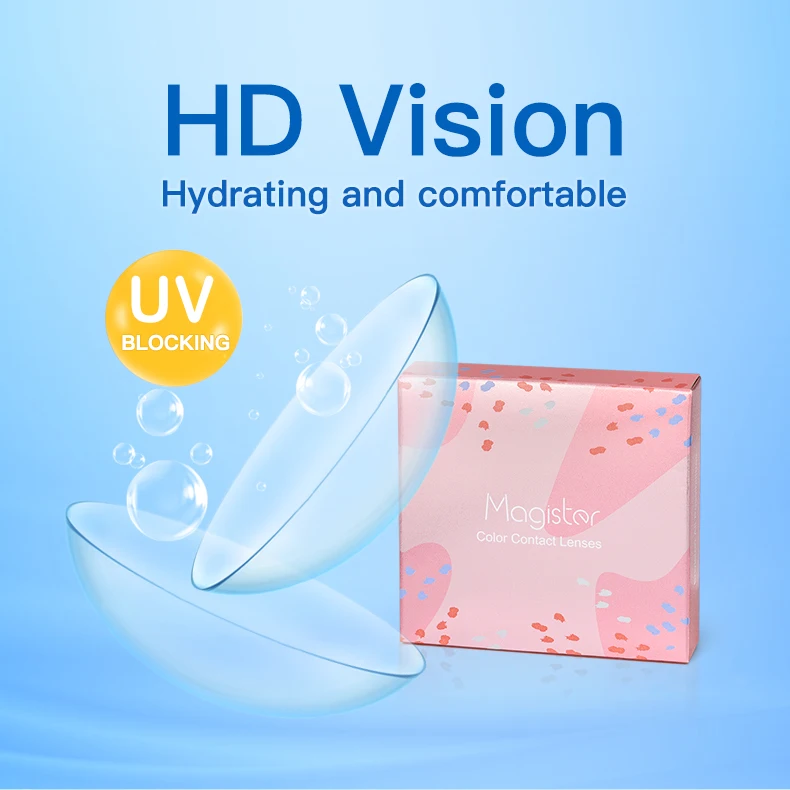 Contact Lenses (-1.0~-10.00) Magister Clear lens Prescription Contact Lenses Yearly Disposable Clear Vision with Diopter