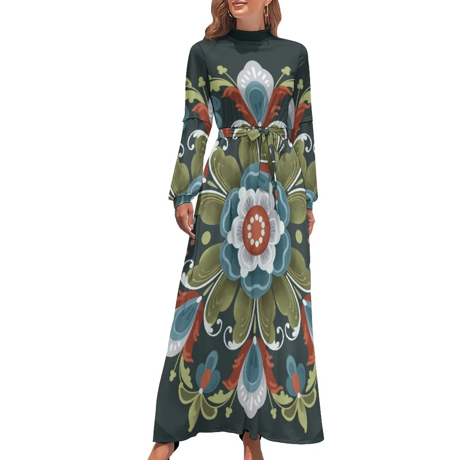 

Norwegian Rosemling on Black Long Dress Dress women summer dresses Dresses gala