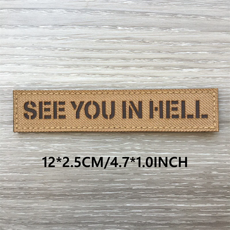 Text taktische Patches ir Infrarot reflektierend bleiben seltsame Moral Patches auf Rucksack Weste Kleidung Outdoor-Abzeichen Klett verschluss – Detail 15
