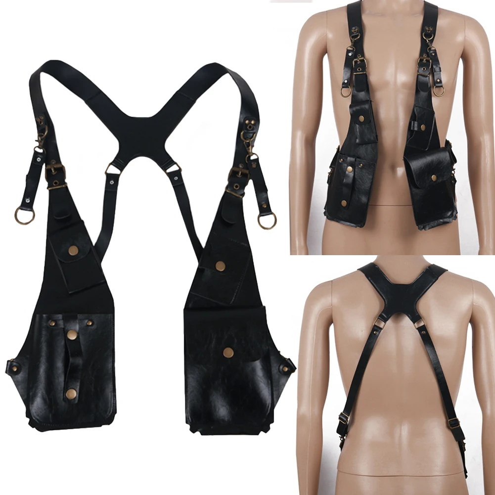 Men Hidden Armpit Bag Multifunctional Underarm Holster Bag Steampunk Shoulder Harness Bag Outdoor Phone Bag for Riding Running