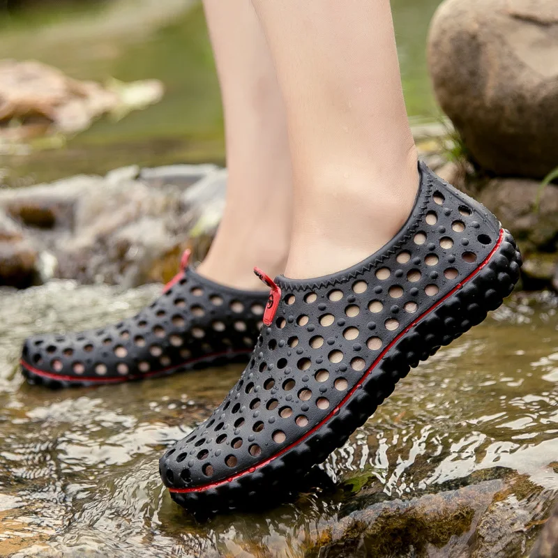 

Men Shoes Comfortable Beach Slippers Unisex Hollow Outdoor Soft Casual Women Beach Sandal Flip Flops Shoes Non-slip Sandals
