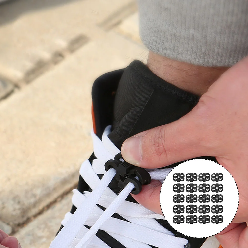 

20 Pcs Practical Shoes Lace Buckles Shoelace Fixation Buckle Plastic