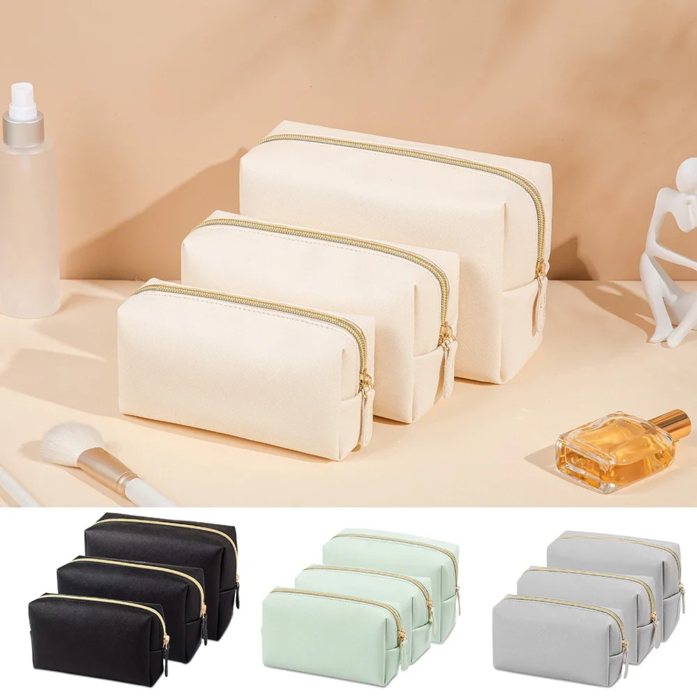 Toiletry Bag 1pcs PU Leather Portable Waterproof Travel Women Cosmetic Organizer