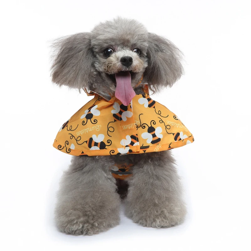 Four-legged Raincoat With Hood For Dogs