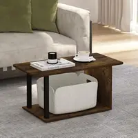 Basic Home Living Coffee Table, Amber Pine/Black 1