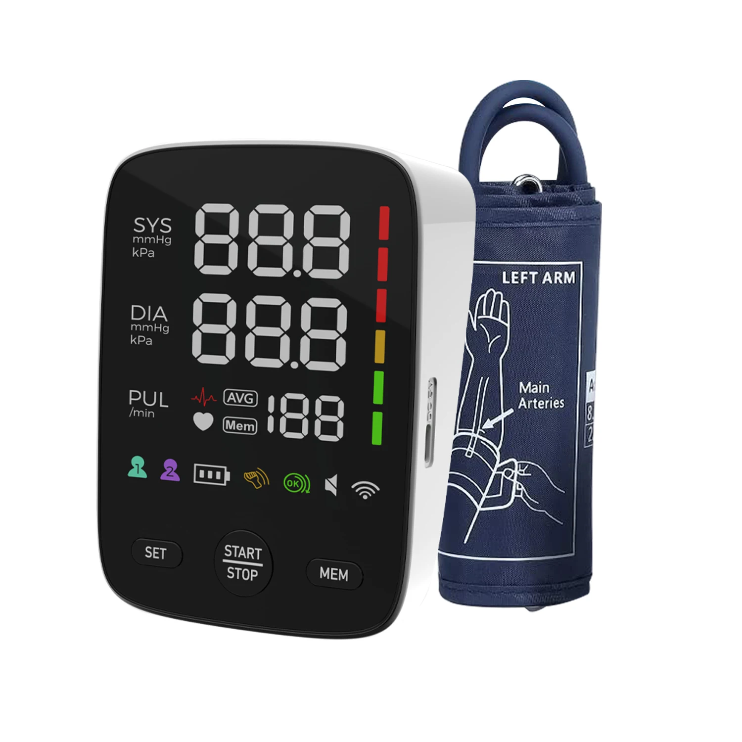 Blood Pressure Monitor Digital Electronic Upper Arm Style Big LED Screen 2X120 Groups
