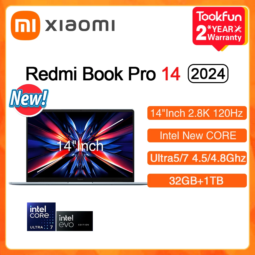 XIAOMI-Redmi-Book-Pro-14-2024-Laptop-Intel-Ultra5-125H-7-155H-RAM-32GB ...