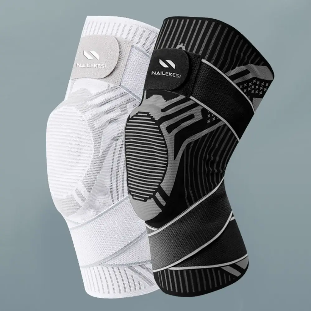 Silicone Spring Knee Pads M/ L Nylon Latex Spandex Spring Strip Support Adjustable Safety Guard Training