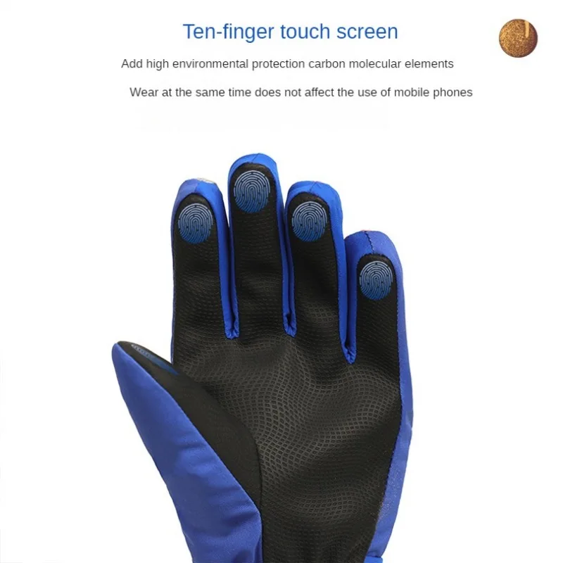 Childrens Winter Skiing Gloves Astronaut Five Finger Primary School Students Riding Thick Windproof and Warm Gloves Touch Screen