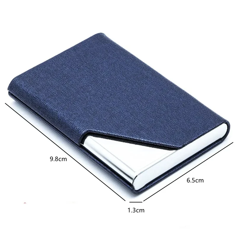 ROUGH FIT Porta Biglietti Da Visita Sottile In Metallo Con Blocco RFID - Pelle PU, Chiusura Magnetica, 8 Scomparti - 10.2x6x1.1 Cm - Per Uomini E Donne - 2