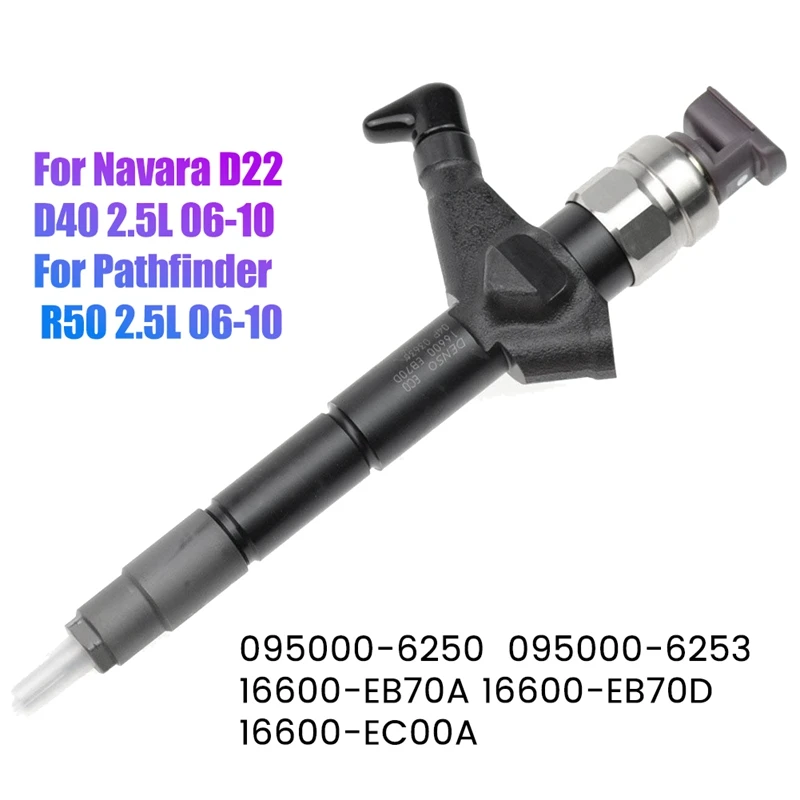 

095000-6250 Crude Oil Fuel Injector Black For Nissan Navara D22 D40 & Pathfinder R50 2006 UP 2.5L YD25DDTI 16600-EB70A/D