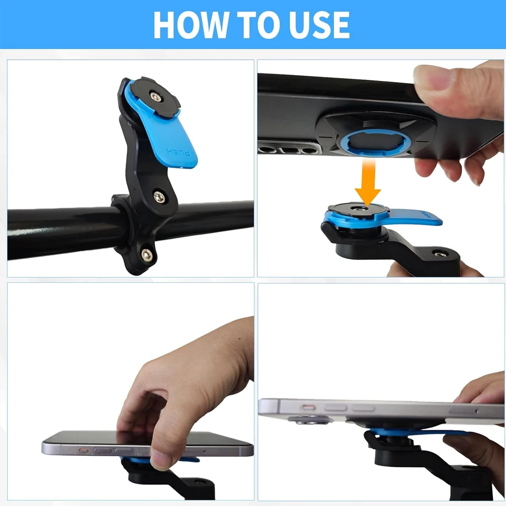 Detachable 360° Rotating Shock-Absorbing Phone Holder for Bikes and Motorcycles