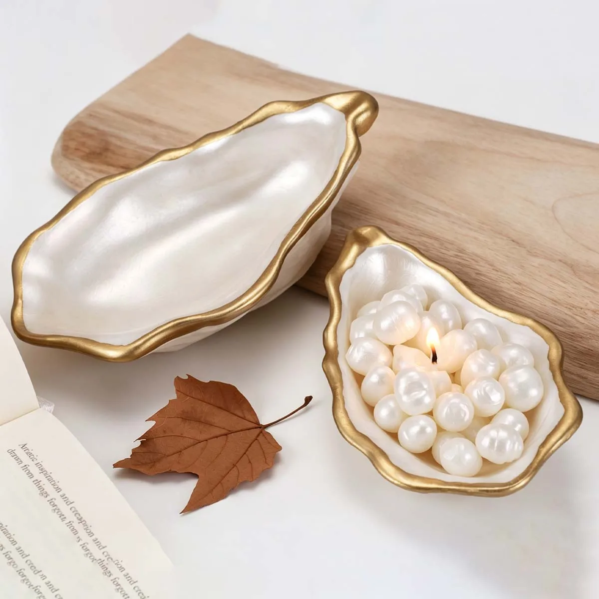 굴껍질 양초 컵 실리콘 몰드 DIY 홈 데코 공예품 만들기 몰드 석고 레진 보석 보관 트레이 클레이 몰드