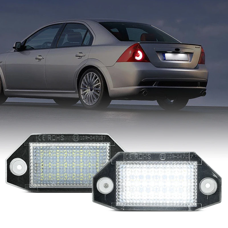 

2 шт. для Ford Mondeo MK3 2000-2007, цвет белый, фотографический номерной знак